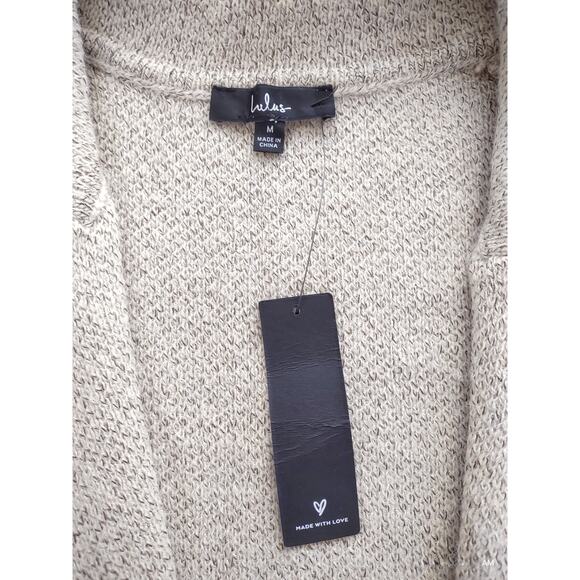 LULU'S Cuddle Club NEW Beige Long Sleeve Sweater Coat Cream Oatmeal Size M Comfy - Picture 10 of 10